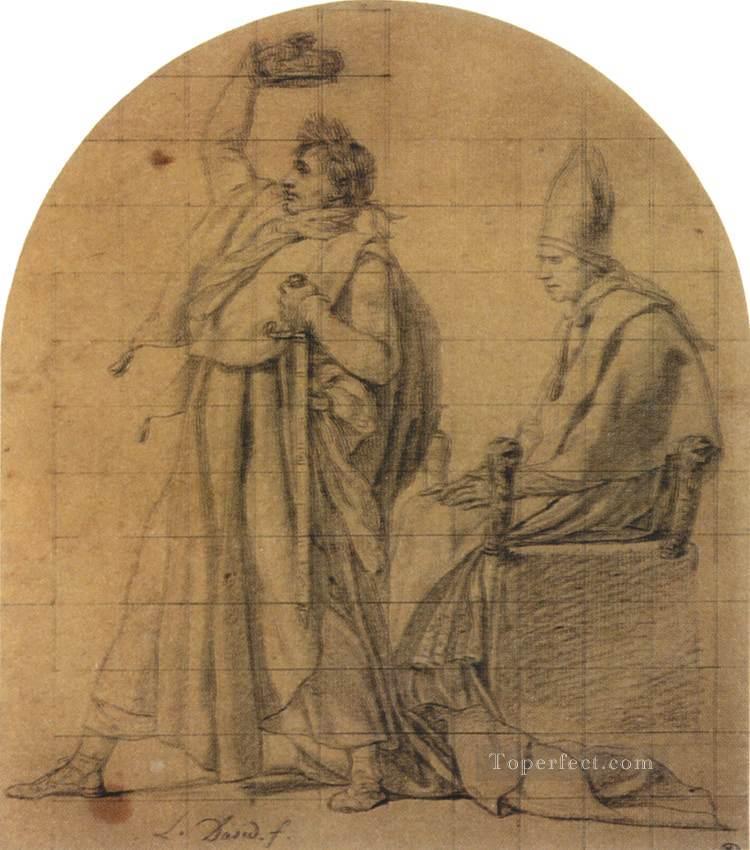 ジョセフィーヌの王冠を抱くナポレオン 新古典主義 ジャック・ルイ・ダヴィッド油絵